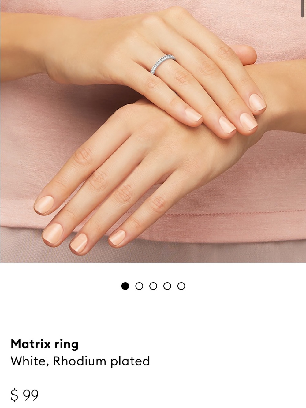 Swarovski Silver Mayrix ring Size 55